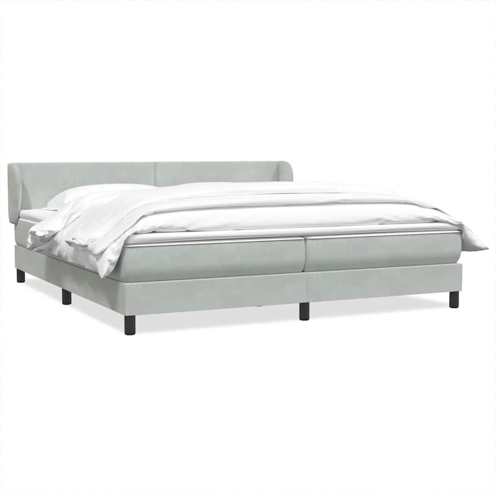 Boxspringbett mit Matratzen Hellgrau 200x220 cm