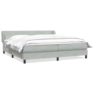 Boxspringbett mit Matratzen Hellgrau 200x220 cm