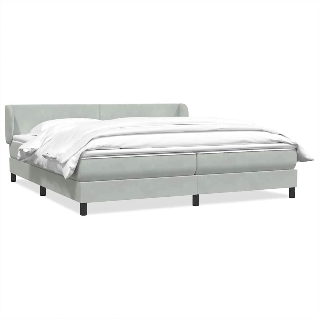 Boxspringbett mit Matratzen Hellgrau 200x220 cm