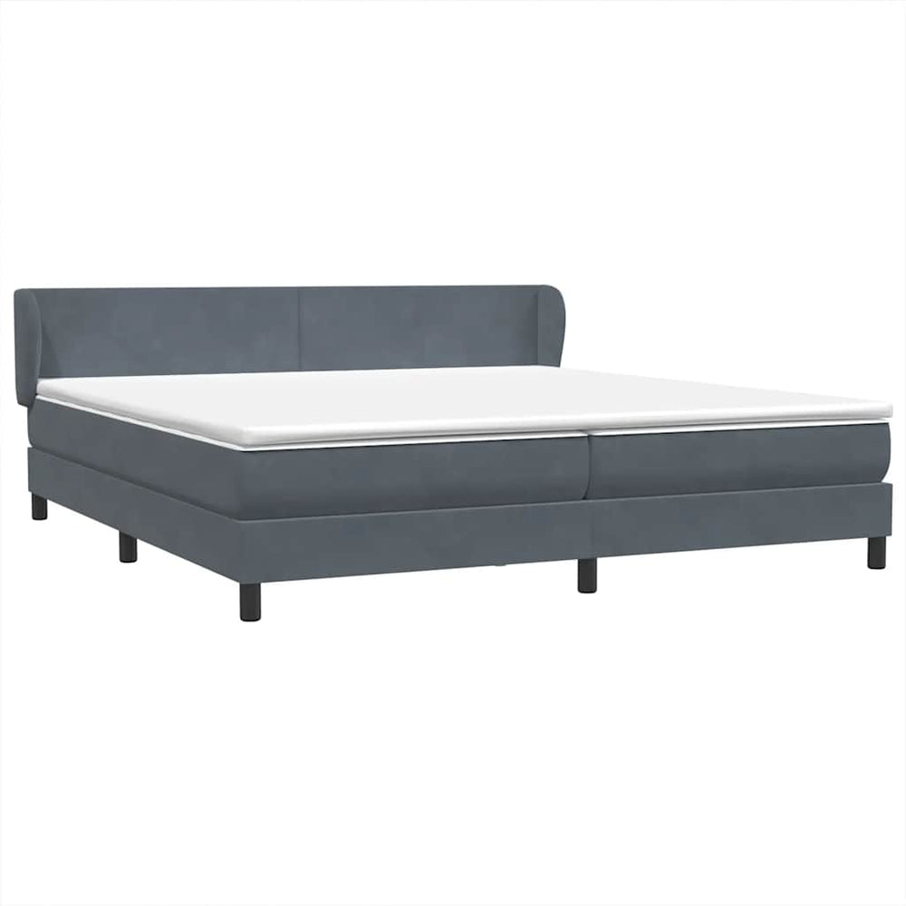 Boxspringbett mit Matratzen Dunkelgrau 200x220 cm Samt