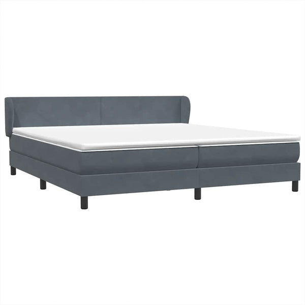 Boxspringbett mit Matratzen Dunkelgrau 200x220 cm Samt