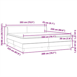 Boxspringbett mit Matratzen Dunkelgrau 200x220 cm Samt
