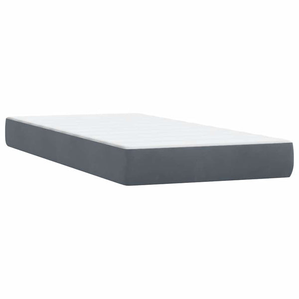 Boxspringbett mit Matratzen Dunkelgrau 200x220 cm Samt