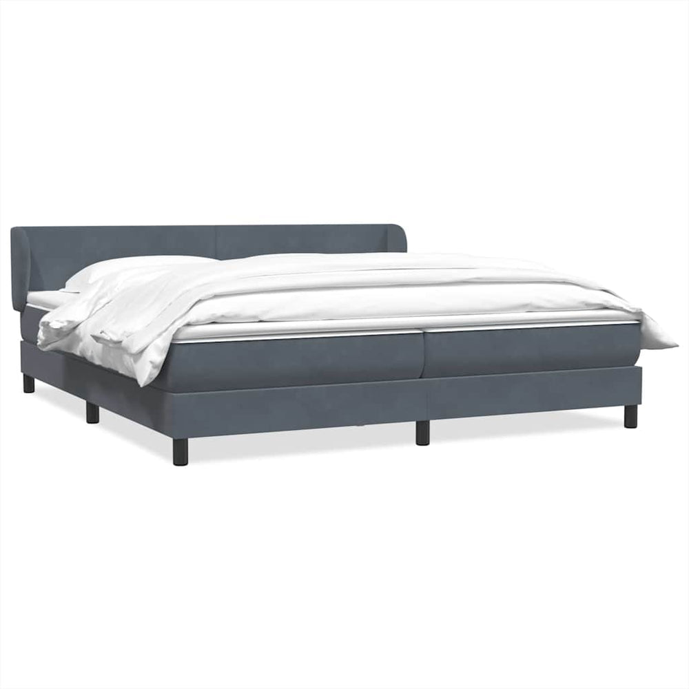 Boxspringbett mit Matratzen Dunkelgrau 200x220 cm Samt