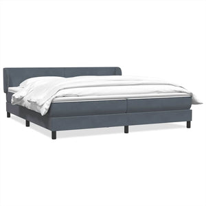 Boxspringbett mit Matratzen Dunkelgrau 200x220 cm Samt