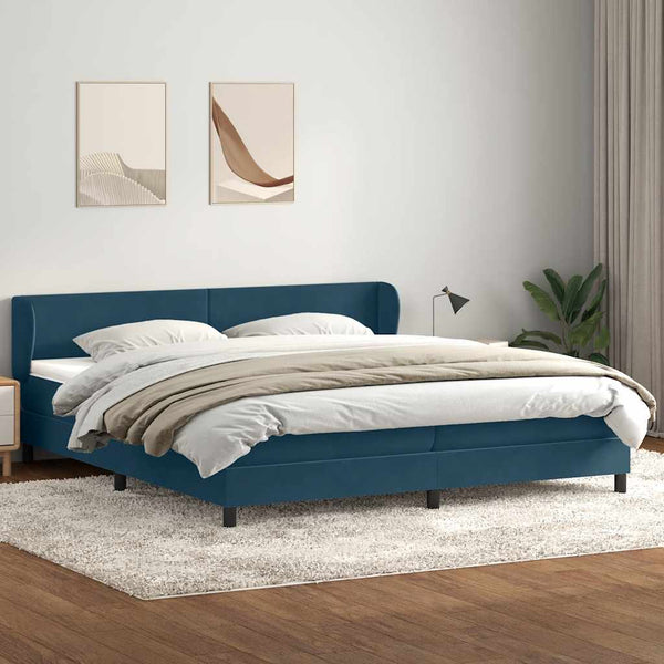 Boxspringbett Dunkelblau 200x220 cm Samt