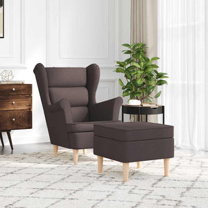 Sessel mit Hocker Dunkelbraun Stoff