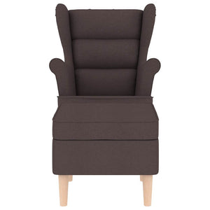 Sessel mit Hocker Dunkelbraun Stoff