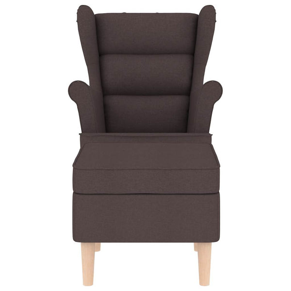 Sessel mit Hocker Dunkelbraun Stoff
