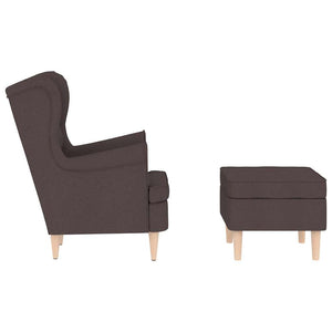 Sessel mit Hocker Dunkelbraun Stoff