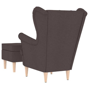 Sessel mit Hocker Dunkelbraun Stoff