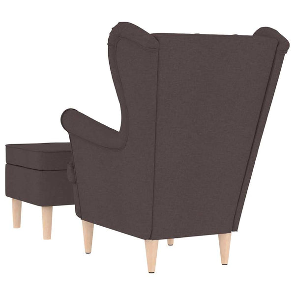 Sessel mit Hocker Dunkelbraun Stoff