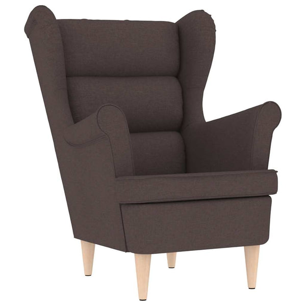 Sessel mit Hocker Dunkelbraun Stoff