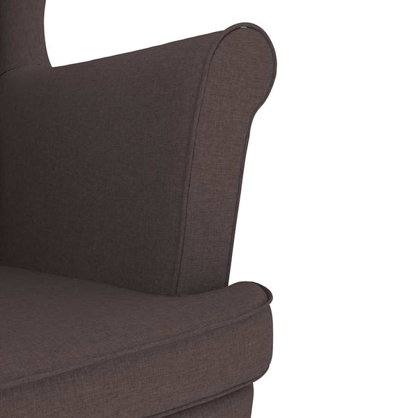 Sessel mit Hocker Dunkelbraun Stoff