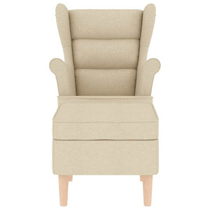 Sessel mit Hocker, Creme