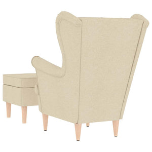 Sessel mit Hocker, Creme