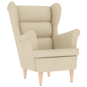 Sessel mit Hocker, Creme