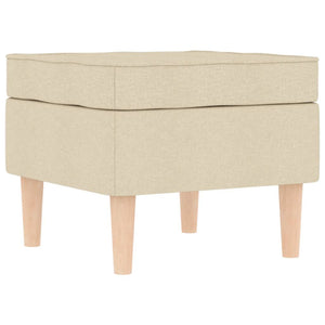 Sessel mit Hocker, Creme