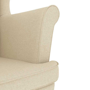 Sessel mit Hocker, Creme