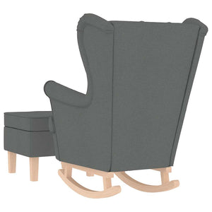 Schaukelstuhl mit Hocker Dunkelgrau