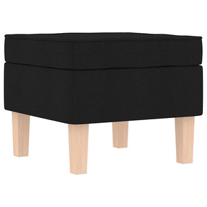 Schaukelstuhl mit Hocker, Schwarz