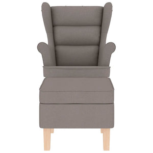 Schaukelstuhl mit Hocker, Taupe Stoff