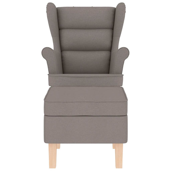 Schaukelstuhl mit Hocker, Taupe Stoff