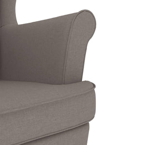 Schaukelstuhl mit Hocker, Taupe Stoff