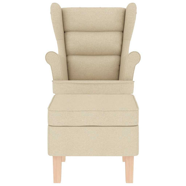 Schaukelstuhl mit Hocker, Creme