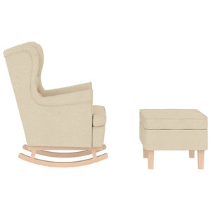 Schaukelstuhl mit Hocker, Creme