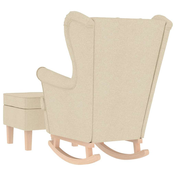 Schaukelstuhl mit Hocker, Creme