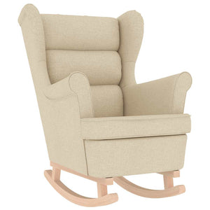 Schaukelstuhl mit Hocker, Creme