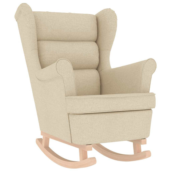Schaukelstuhl mit Hocker, Creme