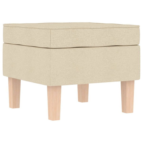 Schaukelstuhl mit Hocker, Creme