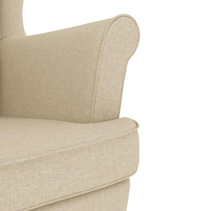 Schaukelstuhl mit Hocker, Creme