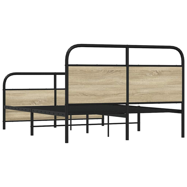 Metallbett 137x190 cm Sonoma Eiche