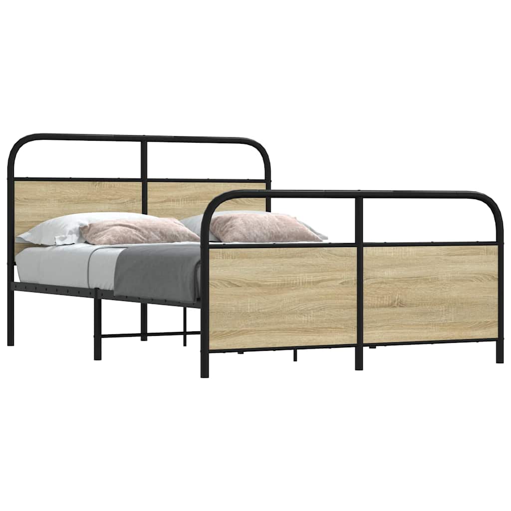 Metallbett 137x190 cm Sonoma Eiche