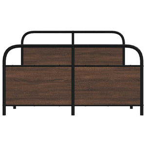 Metallbett 137x190 cm Braun Eichen-Optik