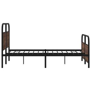 Metallbett 137x190 cm Braun Eichen-Optik