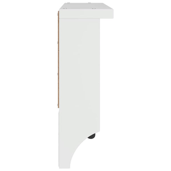 Weiße Wandgarderobe Kiefer Massivholz 45cm