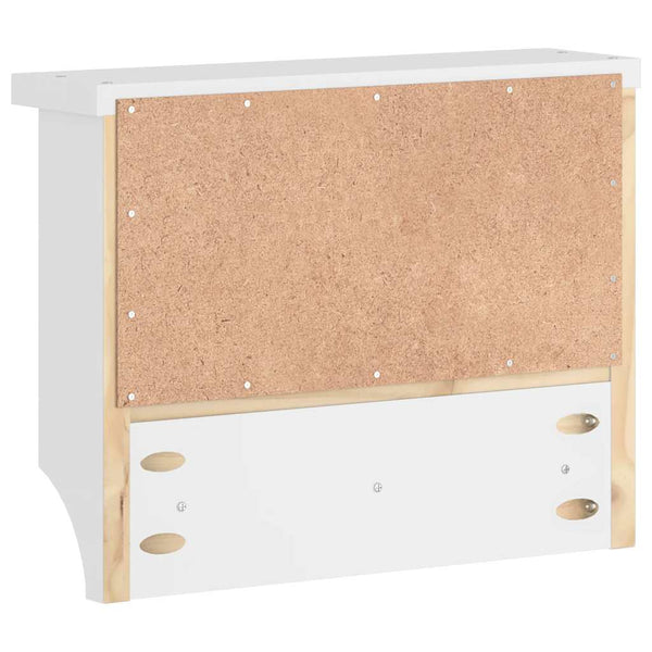 Weiße Wandgarderobe Kiefer Massivholz 45cm