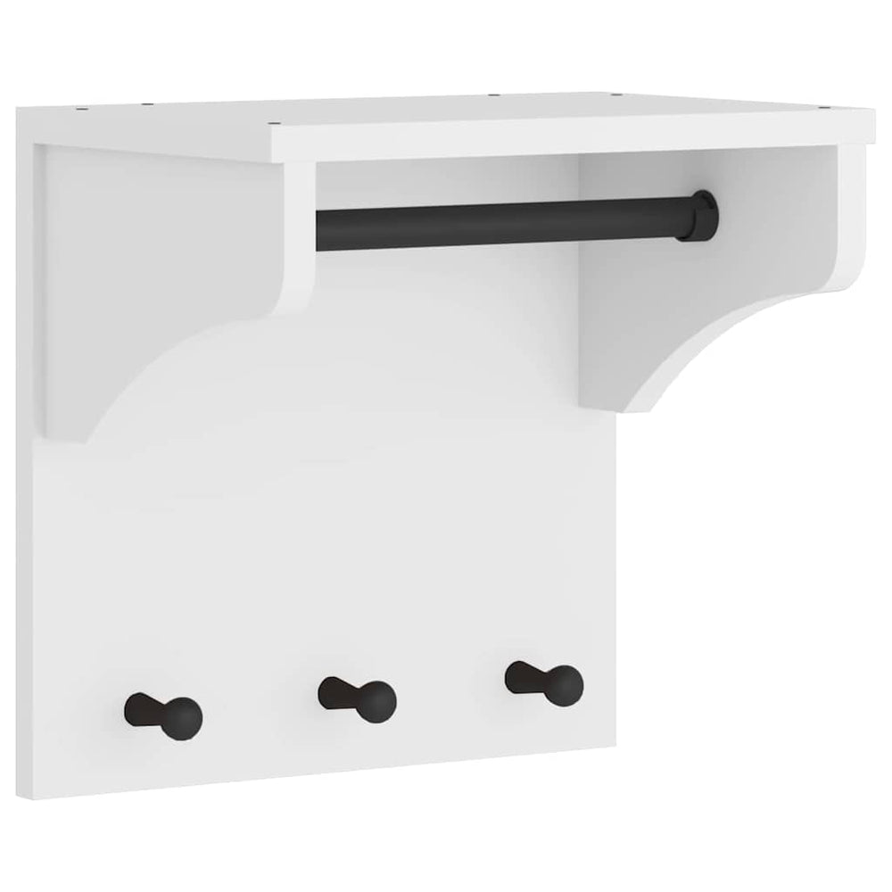Wandgarderobe SANDNES Weiß Kiefer Massivholz