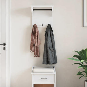 Wandgarderobe SANDNES Weiß Kiefer Massivholz