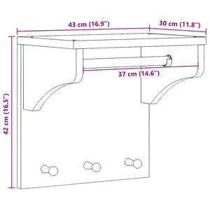 Wandgarderobe SANDNES Weiß Kiefer Massivholz