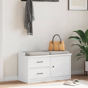 Weiße Flurbank Sandnes Kiefer Massivholz 87 cm