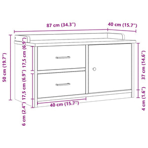 Weiße Flurbank Sandnes Kiefer Massivholz 87 cm