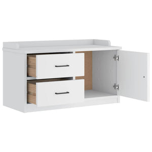 Weiße Flurbank Sandnes Kiefer Massivholz 87 cm