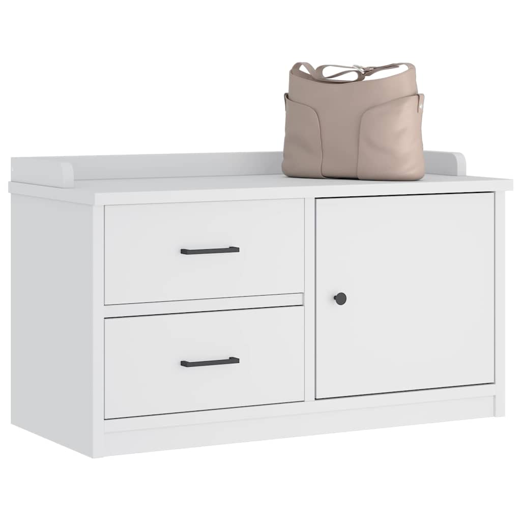 Weiße Flurbank Sandnes Kiefer Massivholz 87 cm