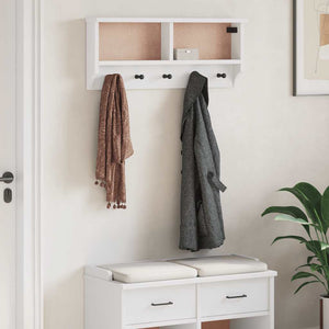 Weiße Wandgarderobe SANDNES Kiefer Massivholz