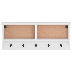 Weiße Wandgarderobe SANDNES Kiefer Massivholz